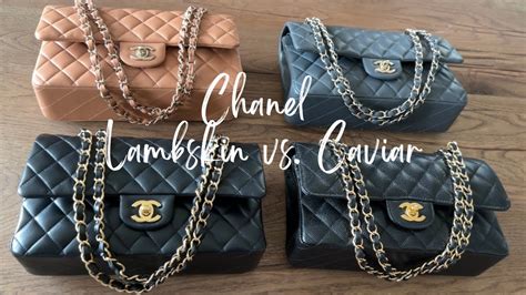 chanel 2.55 calfskin vs lambskin|chanel lambskin vs caviar.